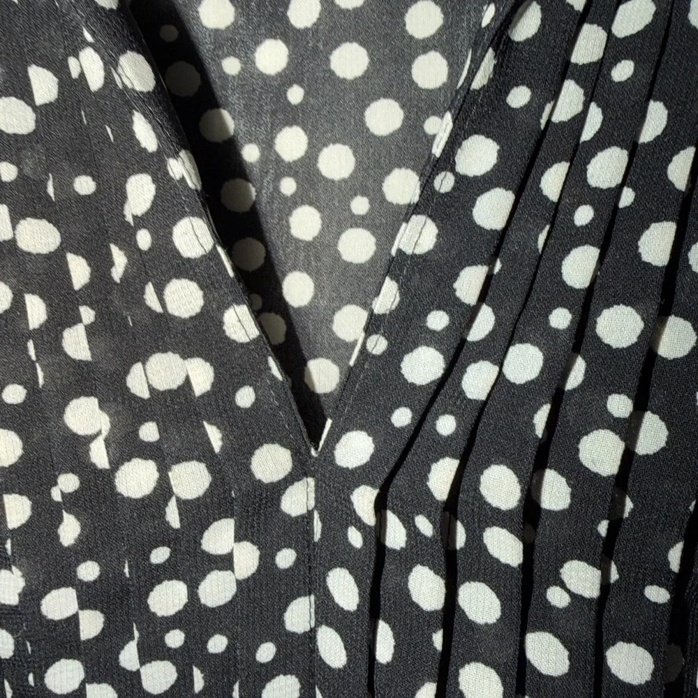 Izod Black and White Polka Dot Blouse - Picture 2 of 7